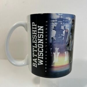 USS Wisconsin BB-64 Battleship Mug Navy‎ WWII Iowa Class Norfolk Virginia